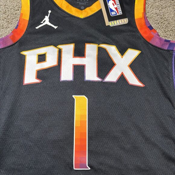 Jordan Devin Booker Phoenix Suns Black PHX Jersey Men’s M 44 Swingman NBA New!! - Picture 4 of 10